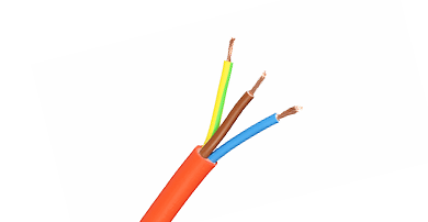 2.5mm Orange Circular Cable 2 Core+ Earth 0,6-1kv